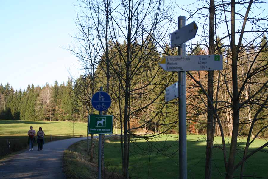 Erratischer Block bei Weiler / 100 m nördlich (Richtung Röthenbach) geht ein Abzweig zum "Block"